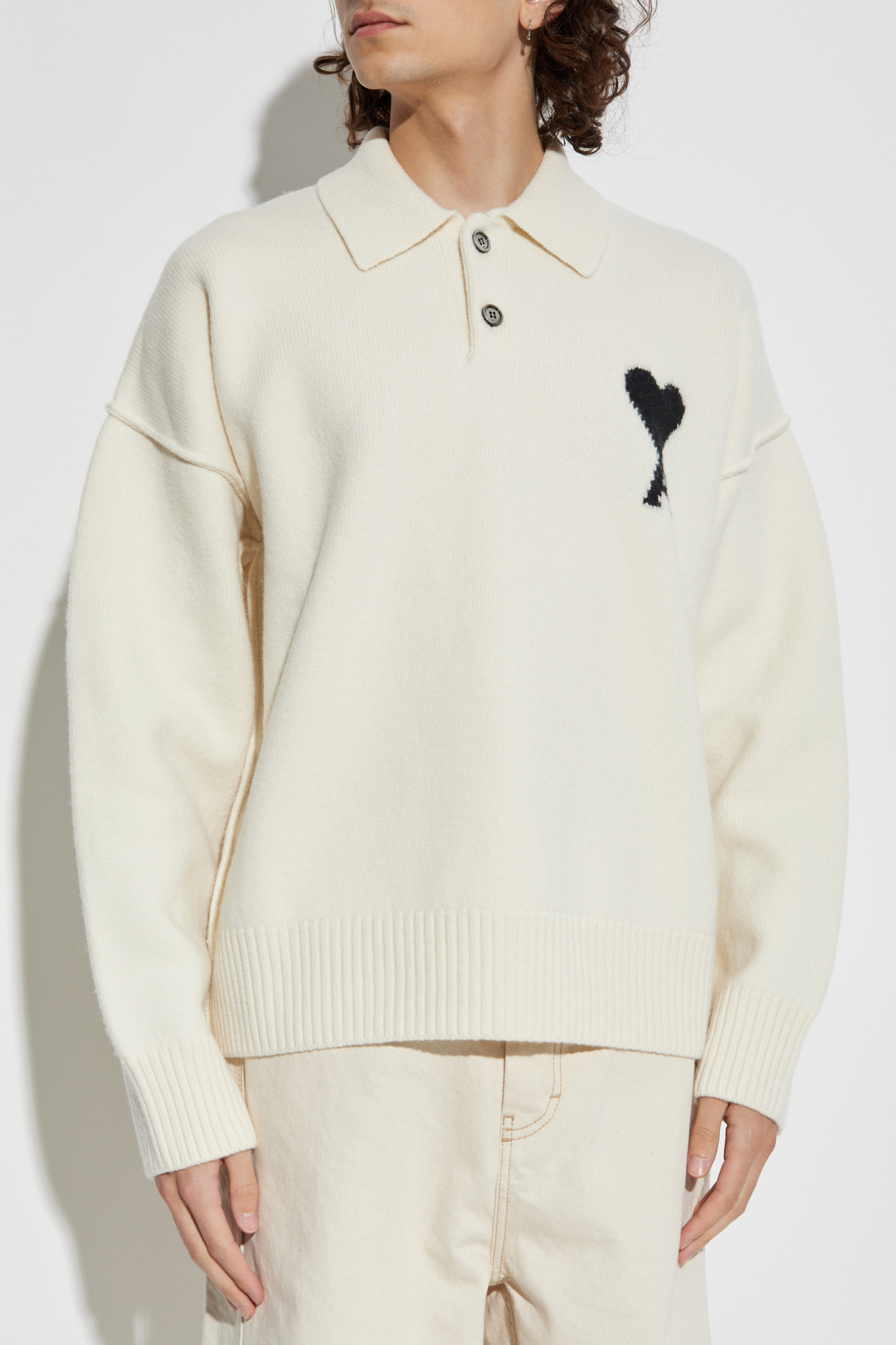 【激レア】AMI Alexandre Mattiussi/セットアップ/ Cream Wool long-sleeve polo Ami Alexandre Mattiussi - Vitkac Canada